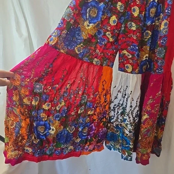 Kathmandu Imports Patchwork Pants Boho Peasant Hippie Festival Standard Size - Picture 3 of 16